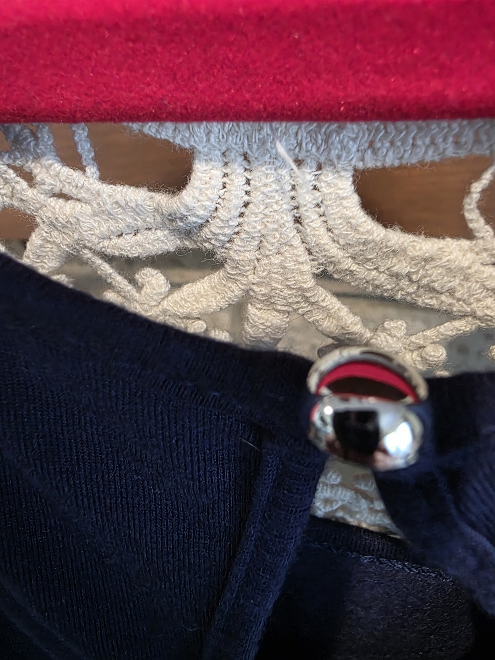 Papermoon Navy Tank with Cream Crochet Yoke - Picture 3 of 4